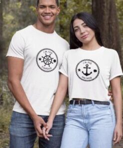 Nautical Themed Matching Outfits Set: 'I'm Her Captain, I'm His Anchor' - Perfect for Boating Enthusiasts